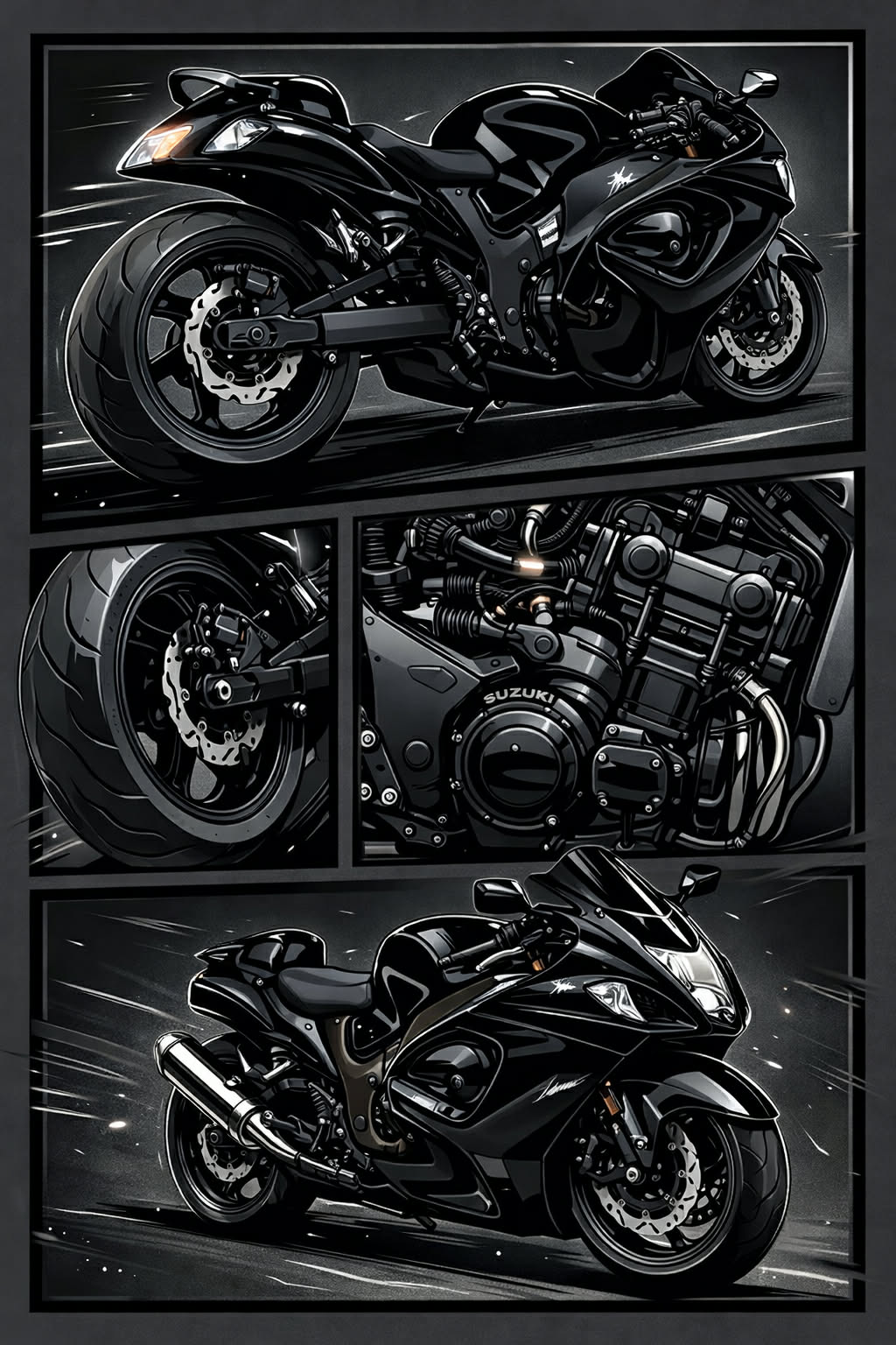 4-Panel Custom Illustrated Artwork