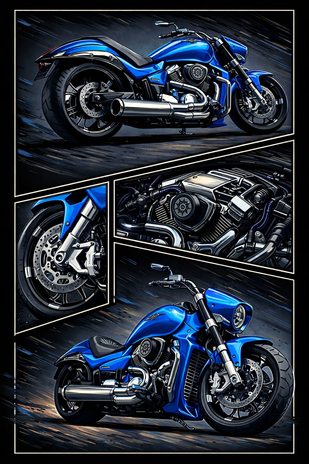 4-Panel Custom Illustrated Artwork