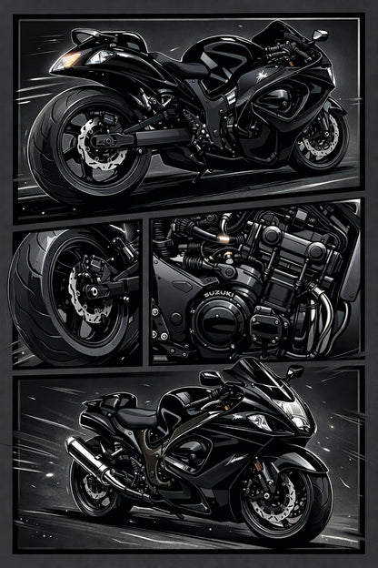 4-Panel Custom Illustrated Artwork