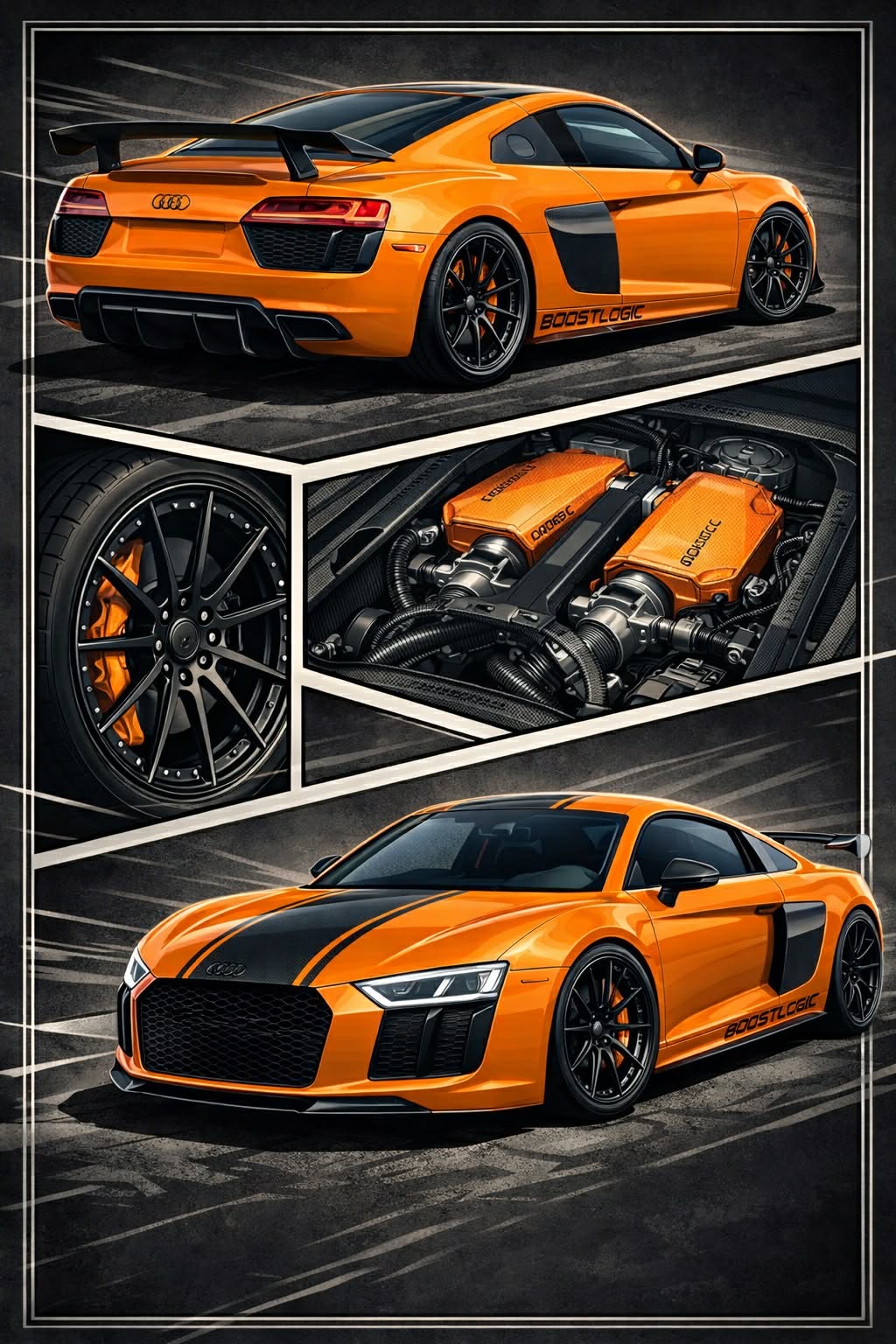 4-Panel Custom Illustrated Artwork